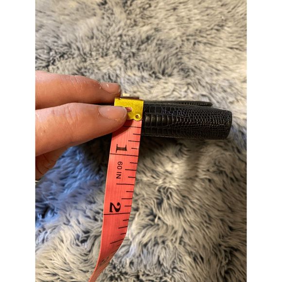 Salvatore Ferragamo Snakeskin Black Silver-Tone Hardware Tri-Fold Wallet MP $398 - Picture 8 of 15